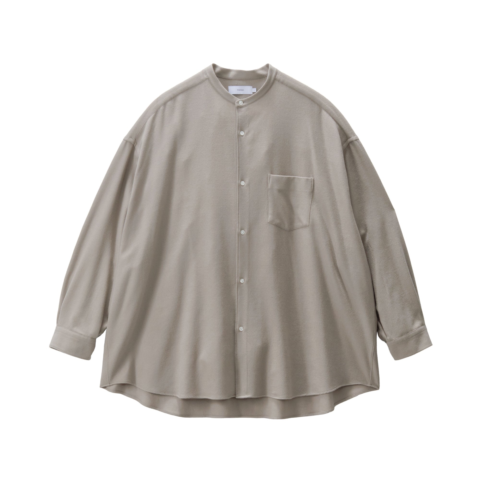 Extra Fine Wool Viyella Oversized Band Collar Shirt – Graphpaper