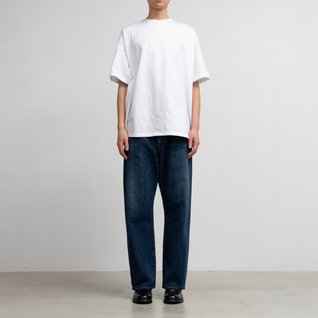 Selvage Denim Five Pocket Wide Straight Pants / DARK FADE