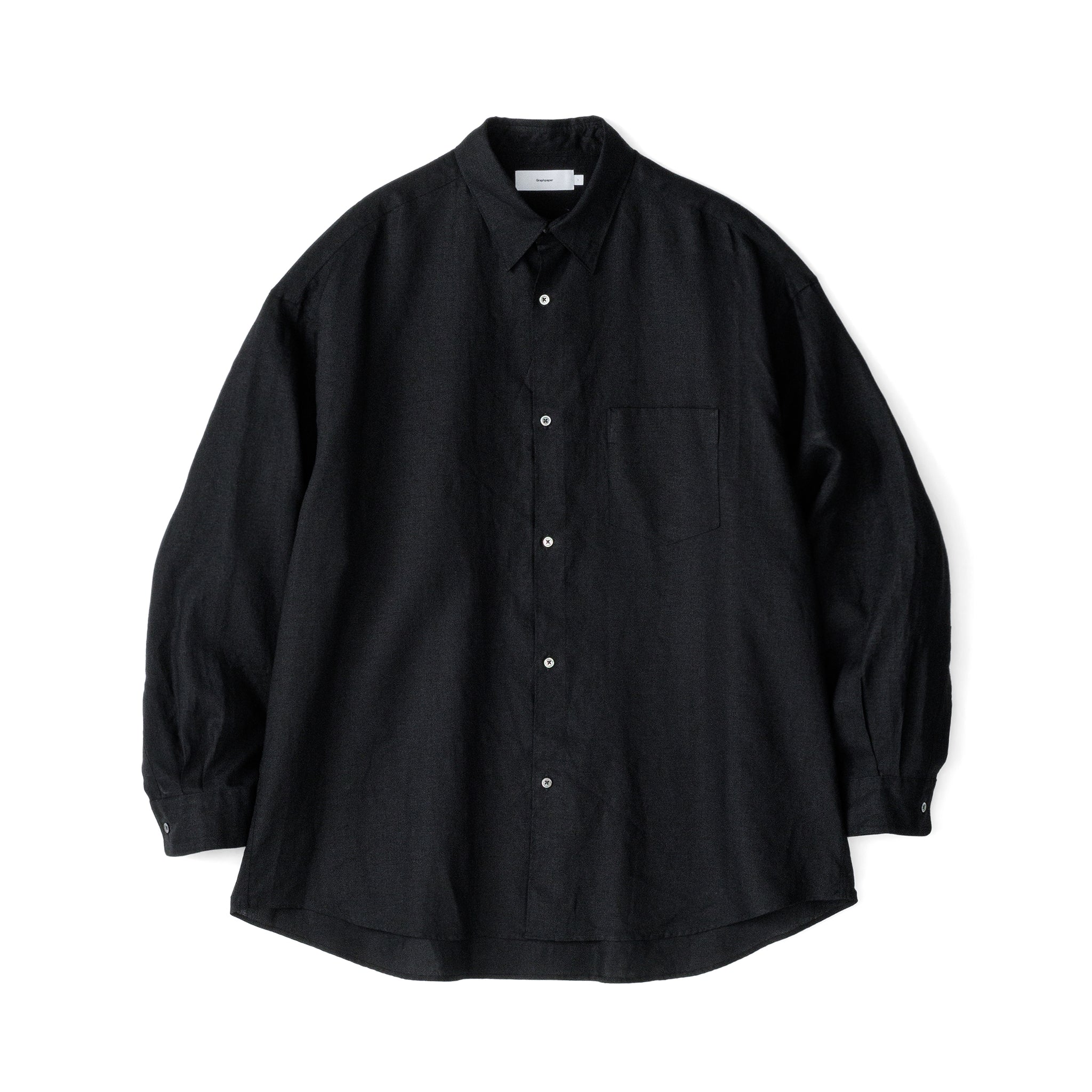 Linen L/S Oversized Regular Collar Shirt