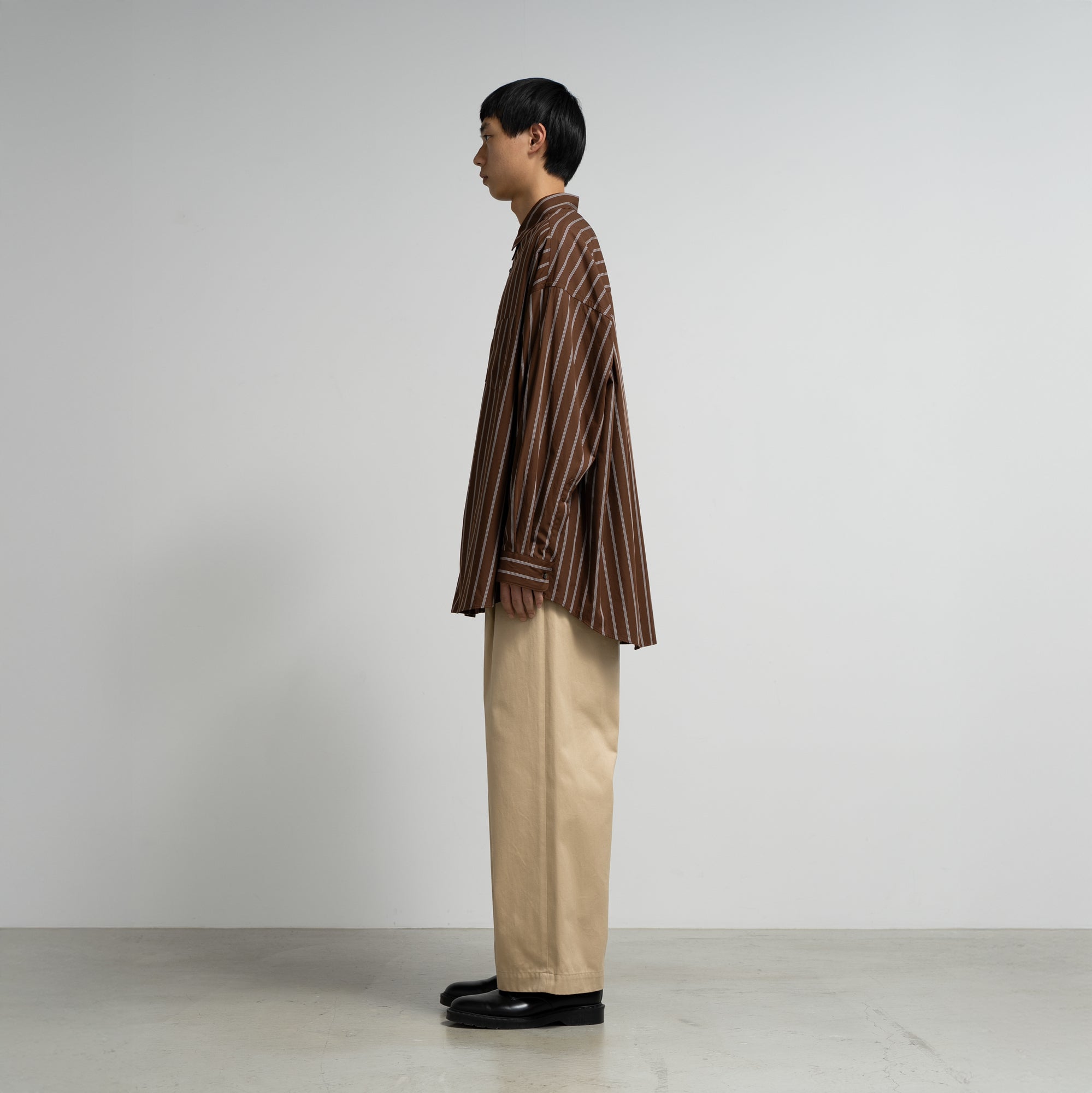 sacchiページ SIDOGRAS Stripe L/S Oversized Regular Collar Shirt