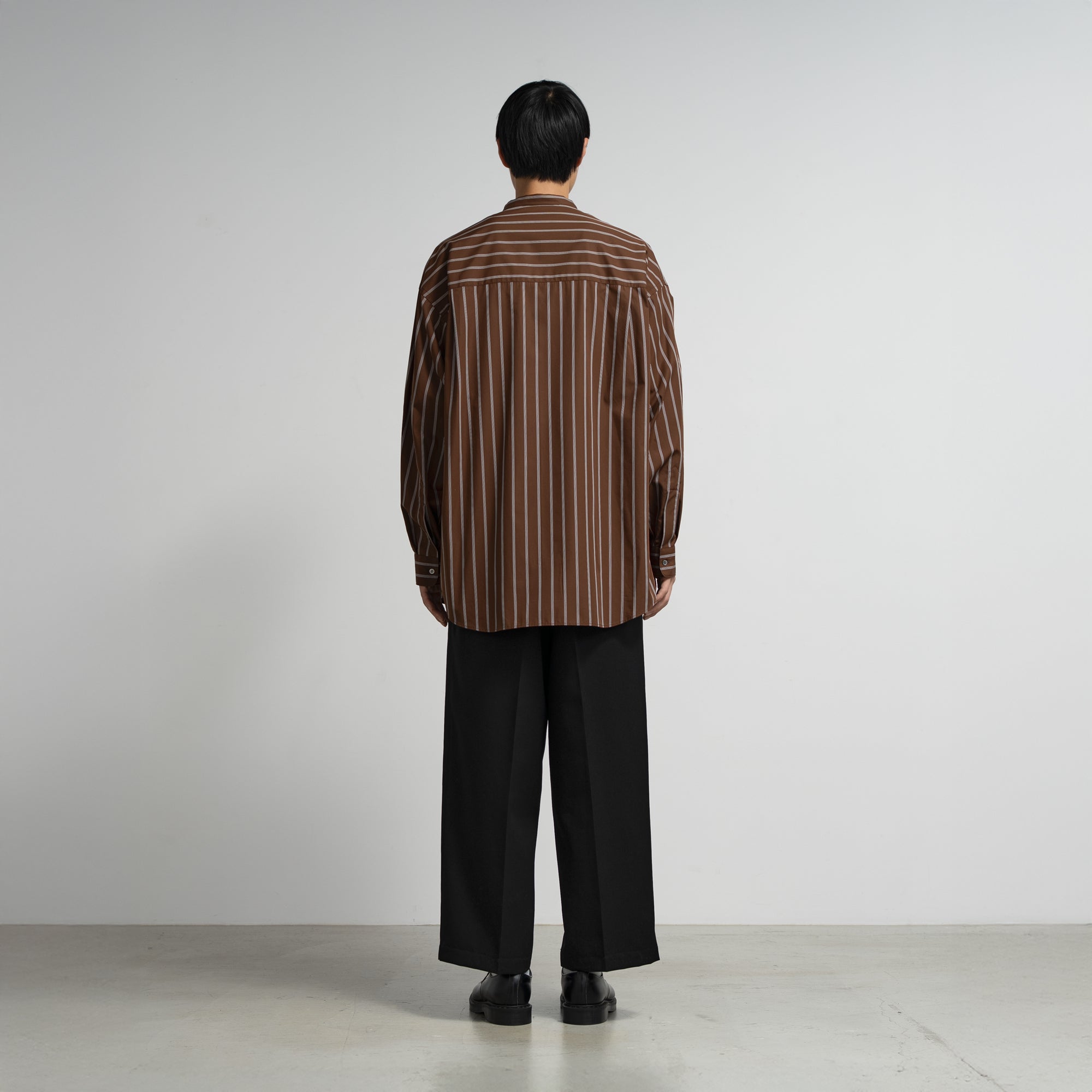 SIDOGRAS Stripe L/S Oversized Band Collar Shirt – Graphpaper