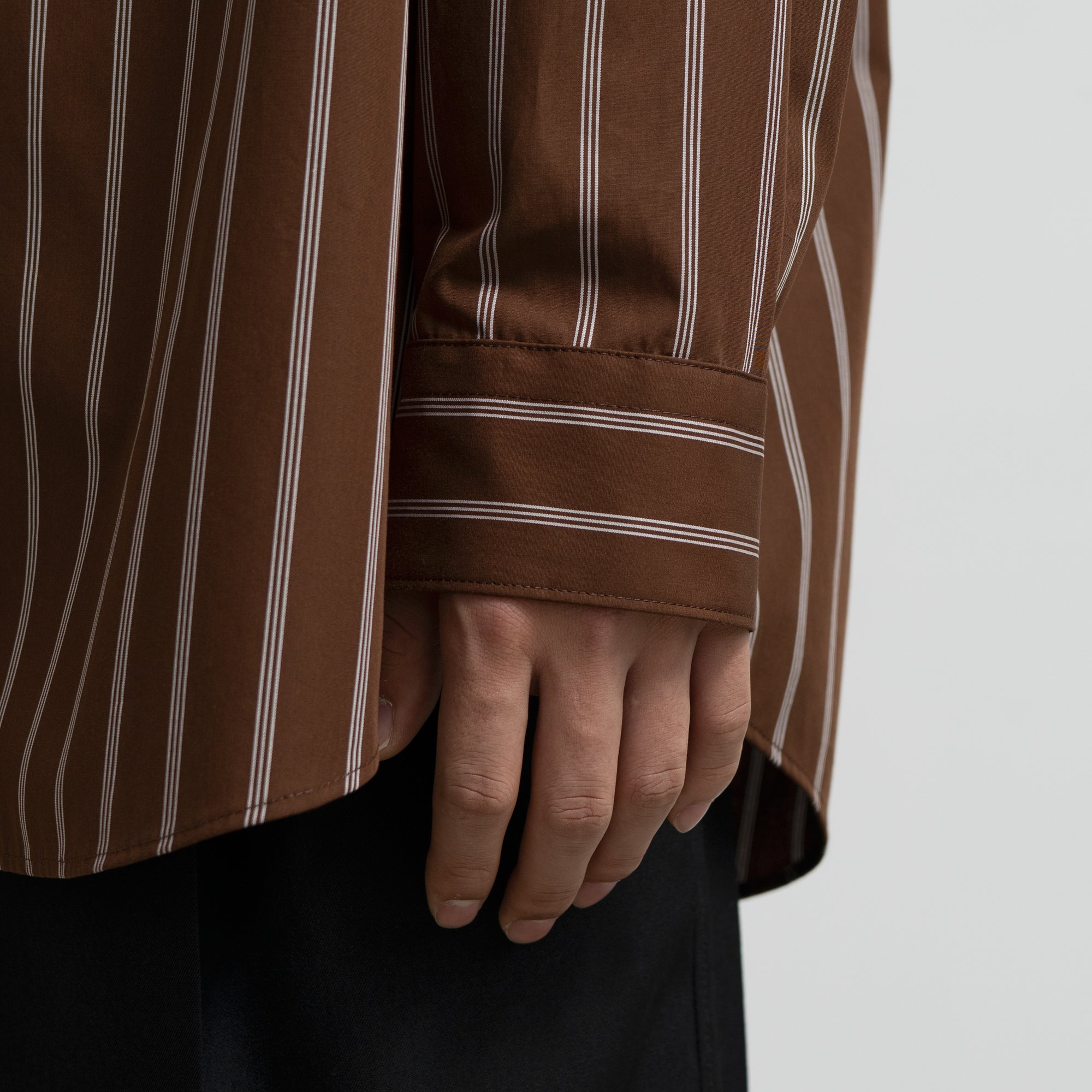 00s archive 長袖 カットソー 平成 グランジ グラフィック ペイント SIDOGRAS Stripe L/S Oversized Band Collar Shirt – Graphpaper