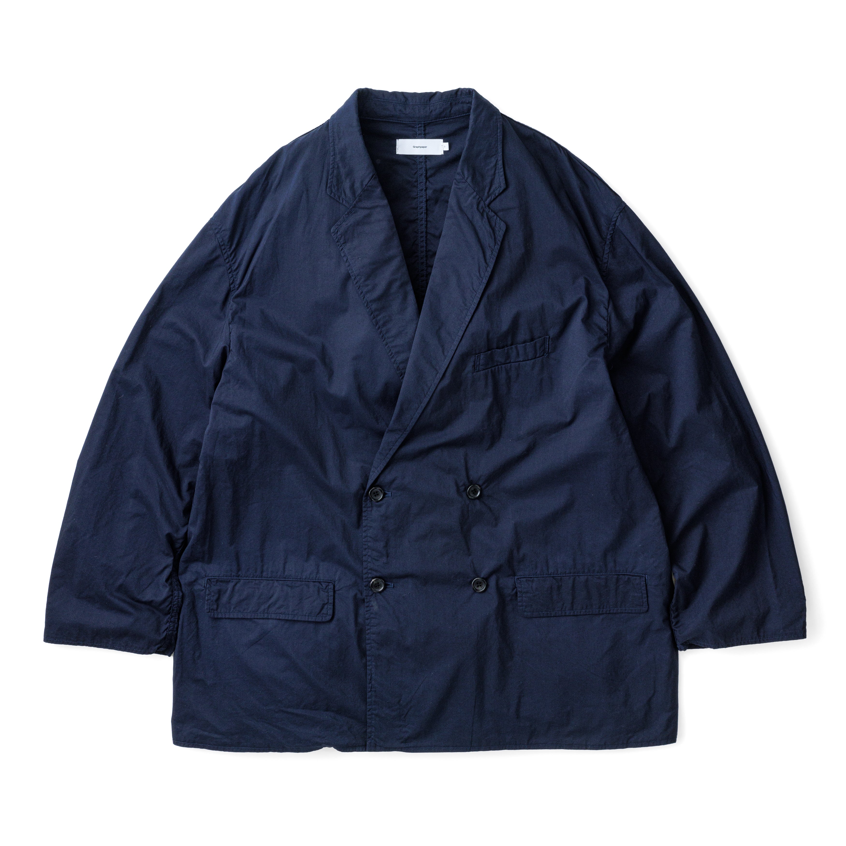 Garment Dyed Typewriter ジャケット　グラフペーパー BASIC] Garment Dyed Typewriter Oversized Double Jacket