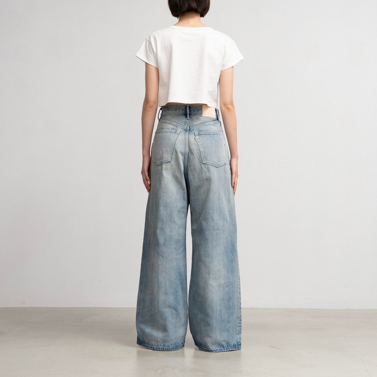 Selvage Denim Two Tuck Wide Pants  / LIGHT FADE