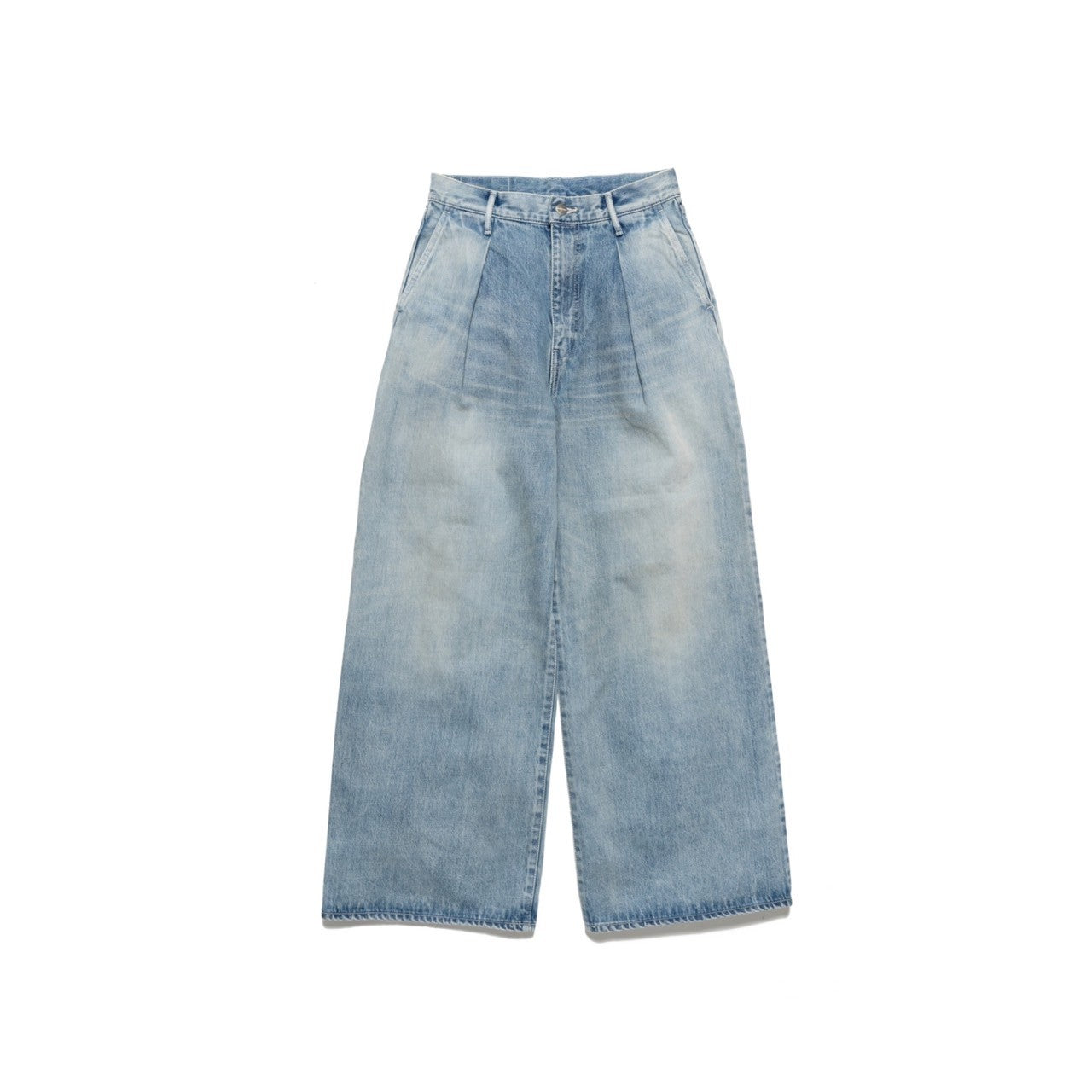 Selvage Denim Two Tuck Wide Pants  / LIGHT FADE