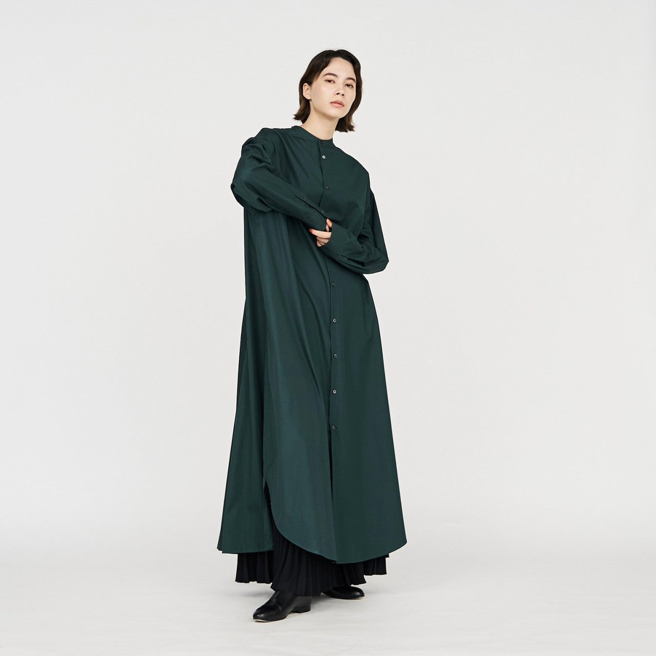 [COLLECTION]  High Count Broad Band Oversized Shirt Dress