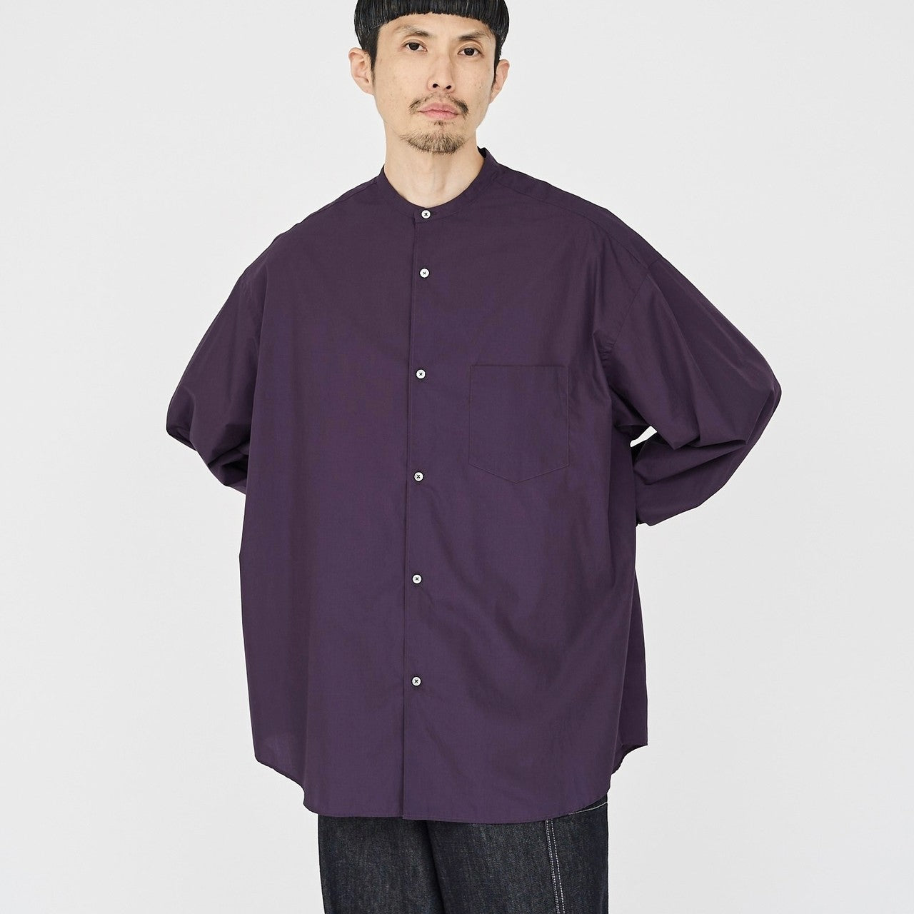 COLLECTION] Broad L/S Oversized Band Collar Shirt – Graphpaper