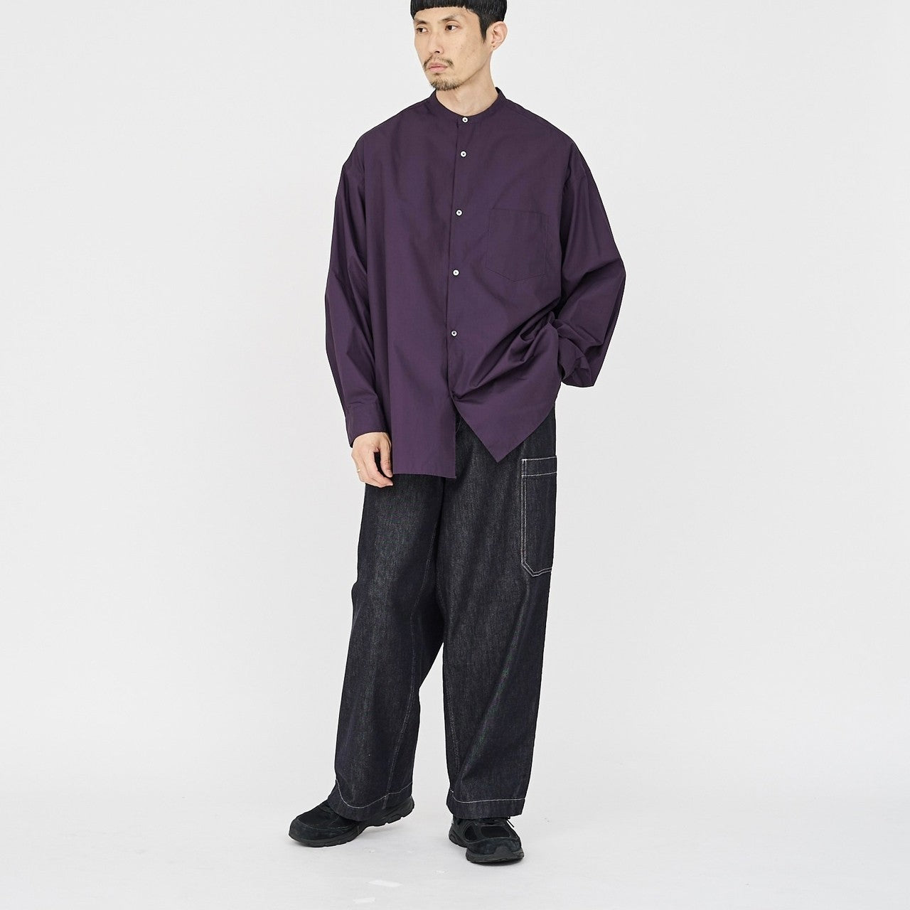 COLLECTION] Broad L/S Oversized Band Collar Shirt – Graphpaper