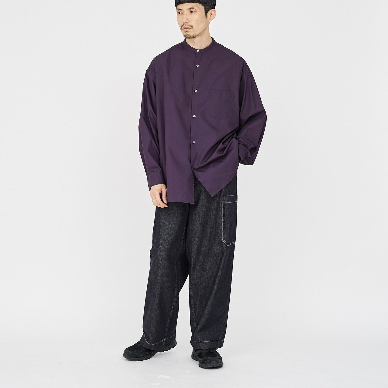 [COLLECTION] Broad L/S Oversized Band Collar Shirt