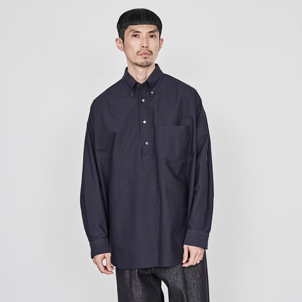 [BASIC] Oxford Oversized B.D Pullover Shirt