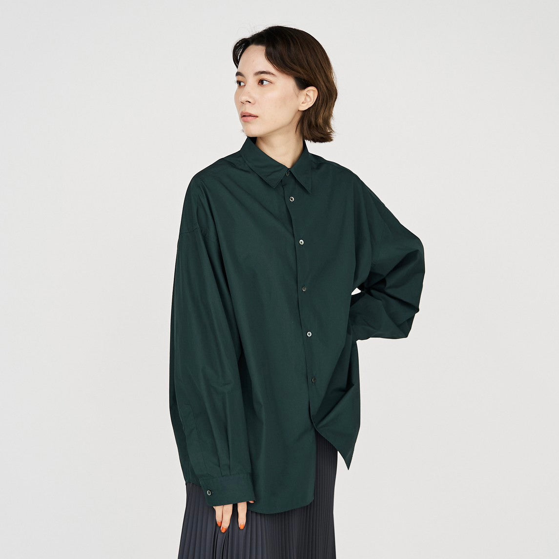 [COLLECTION] Women's High Count Broad L/S Oversized Regular Collar Shirt