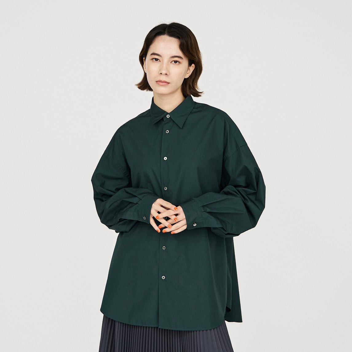 [COLLECTION] Women's High Count Broad L/S Oversized Regular Collar Shirt