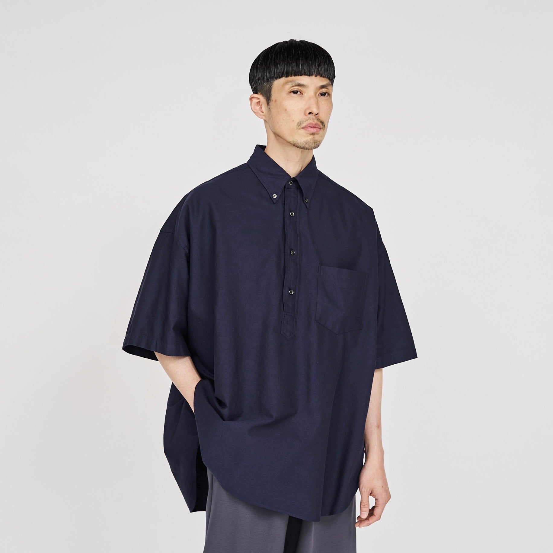 Oxford Oversized S/S B.D Pullover Shirt – Graphpaper KYOTO｜グラフ ...