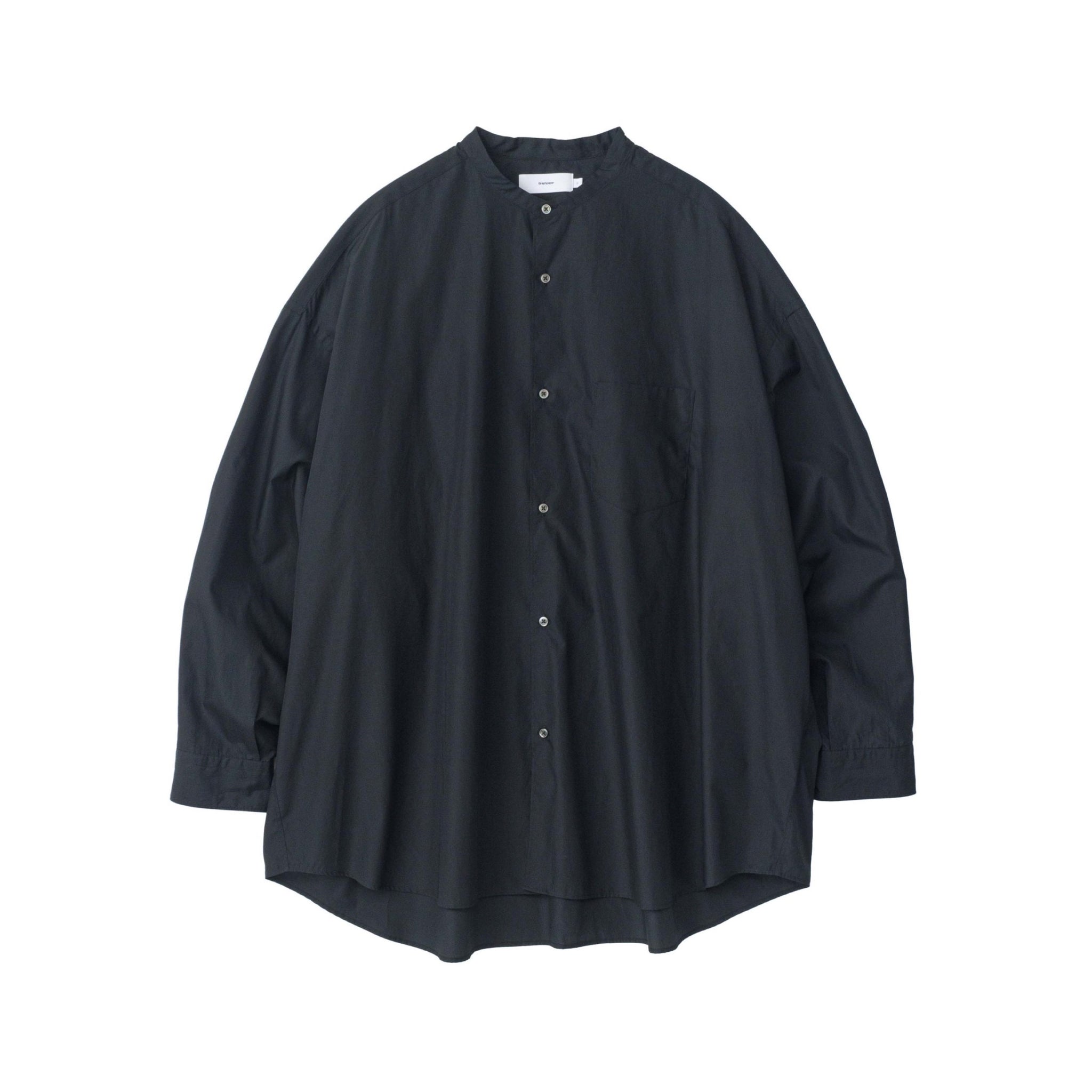 BASIC] Broad L/S Oversized Band Collar Shirt – Graphpaper KYOTO