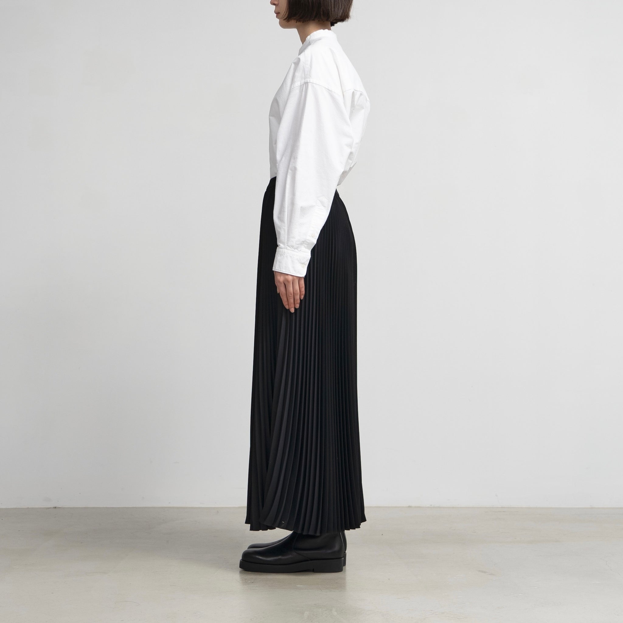 [BASIC] Satin Pleats Skirt