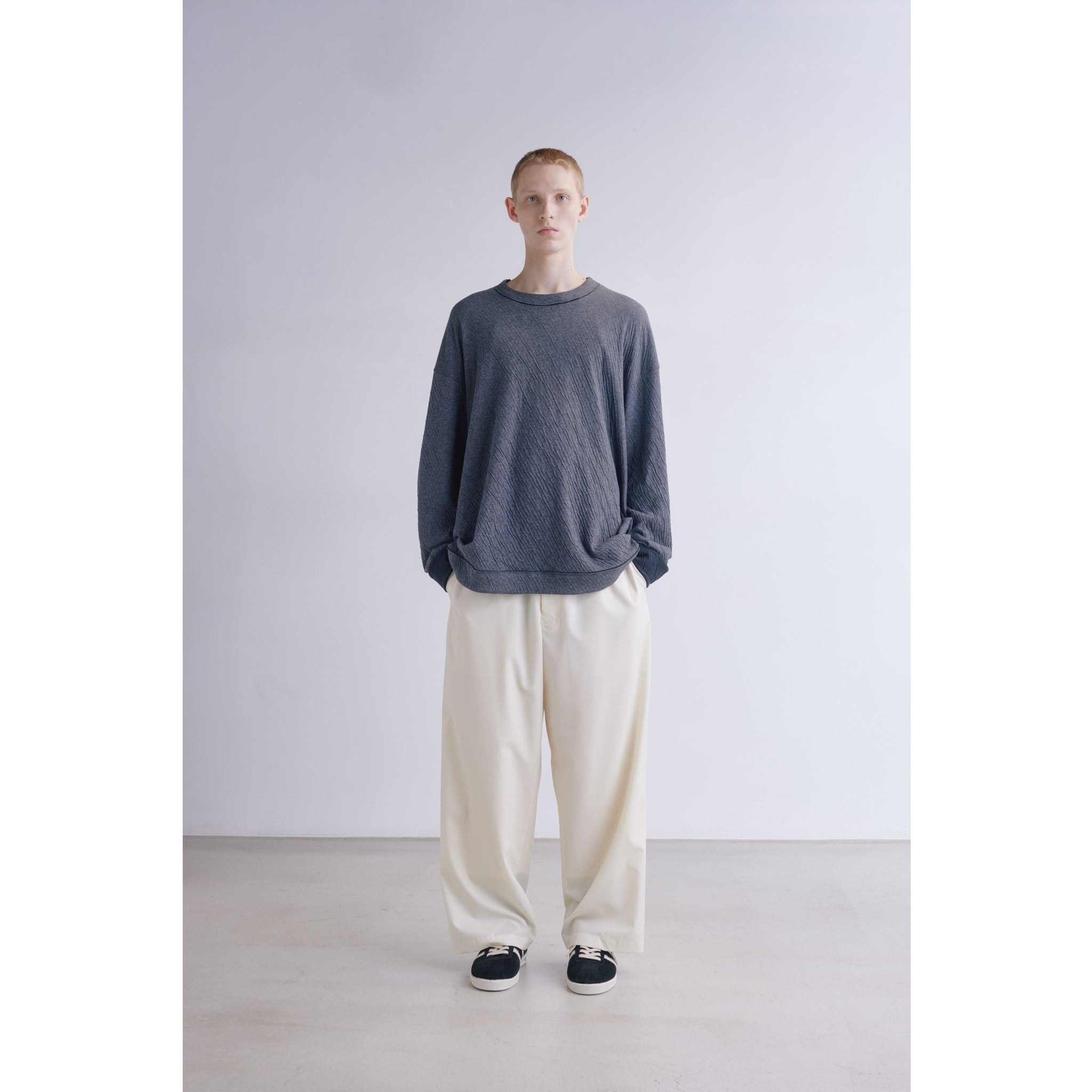 Fine Wool Tropical Easy Wide Pants