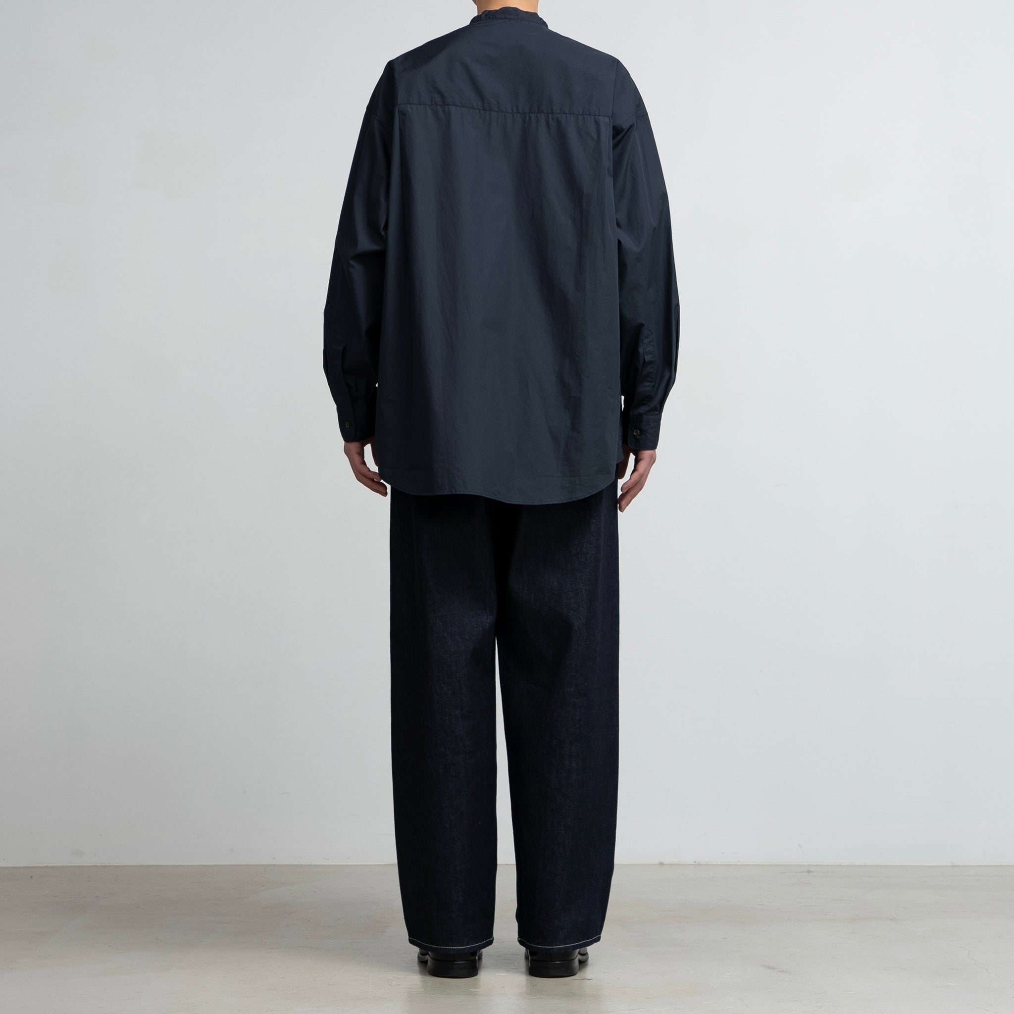 BASIC] Broad L/S Oversized Band Collar Shirt – Graphpaper KYOTO ...