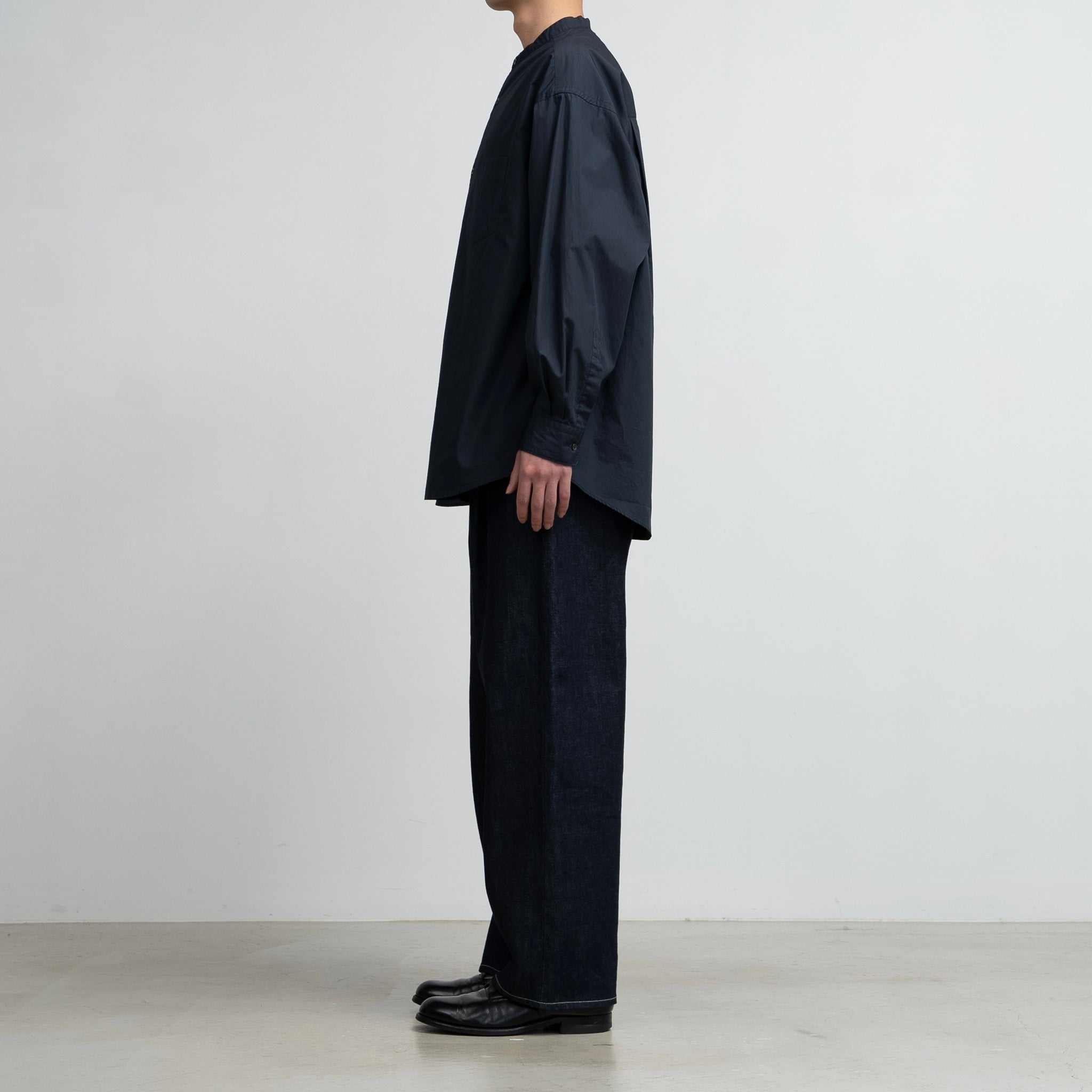 BASIC] Broad L/S Oversized Band Collar Shirt – Graphpaper KYOTO