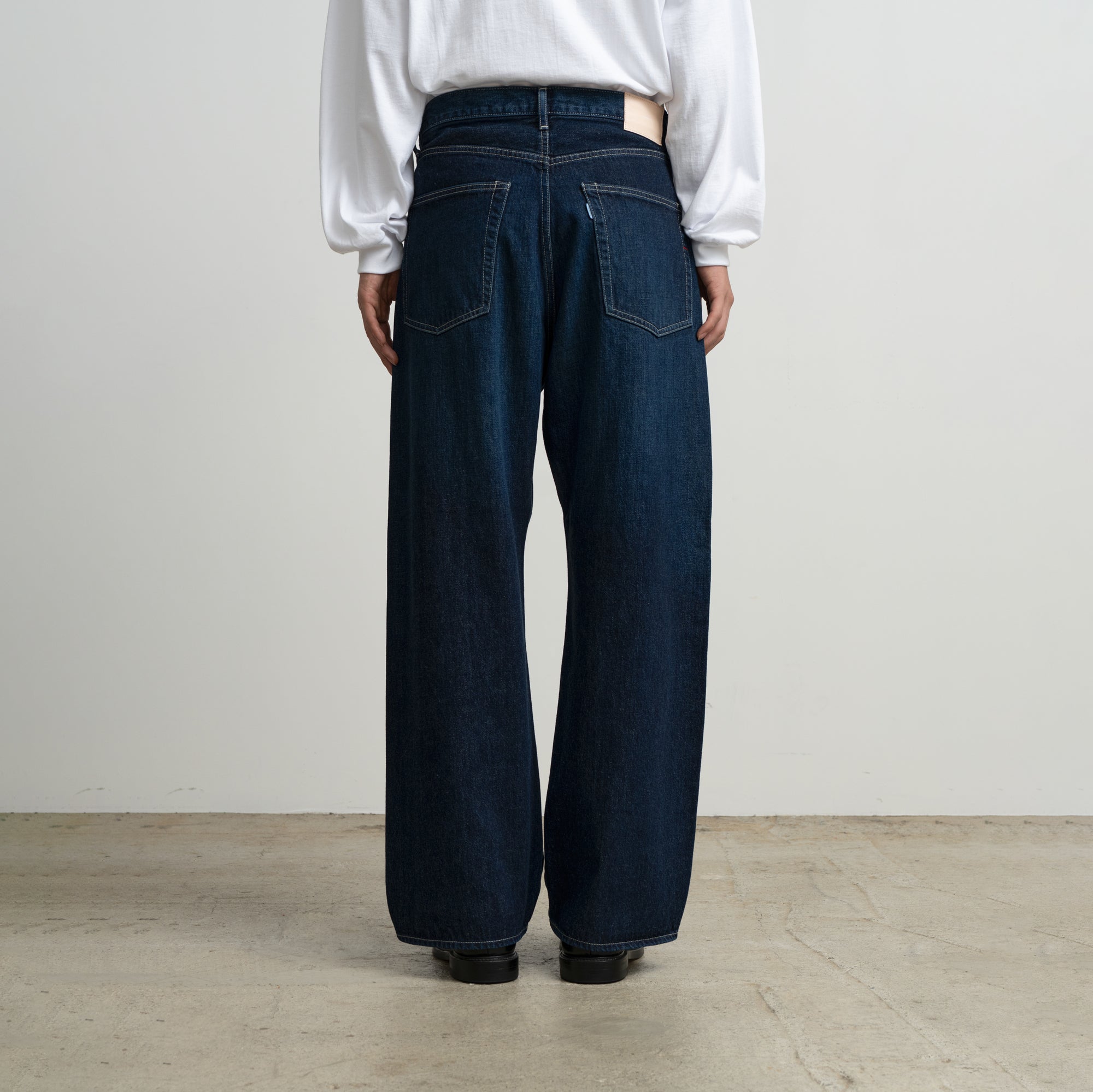 Selvage Denim Five Pocket Wide Straight Pants / DARK FADE