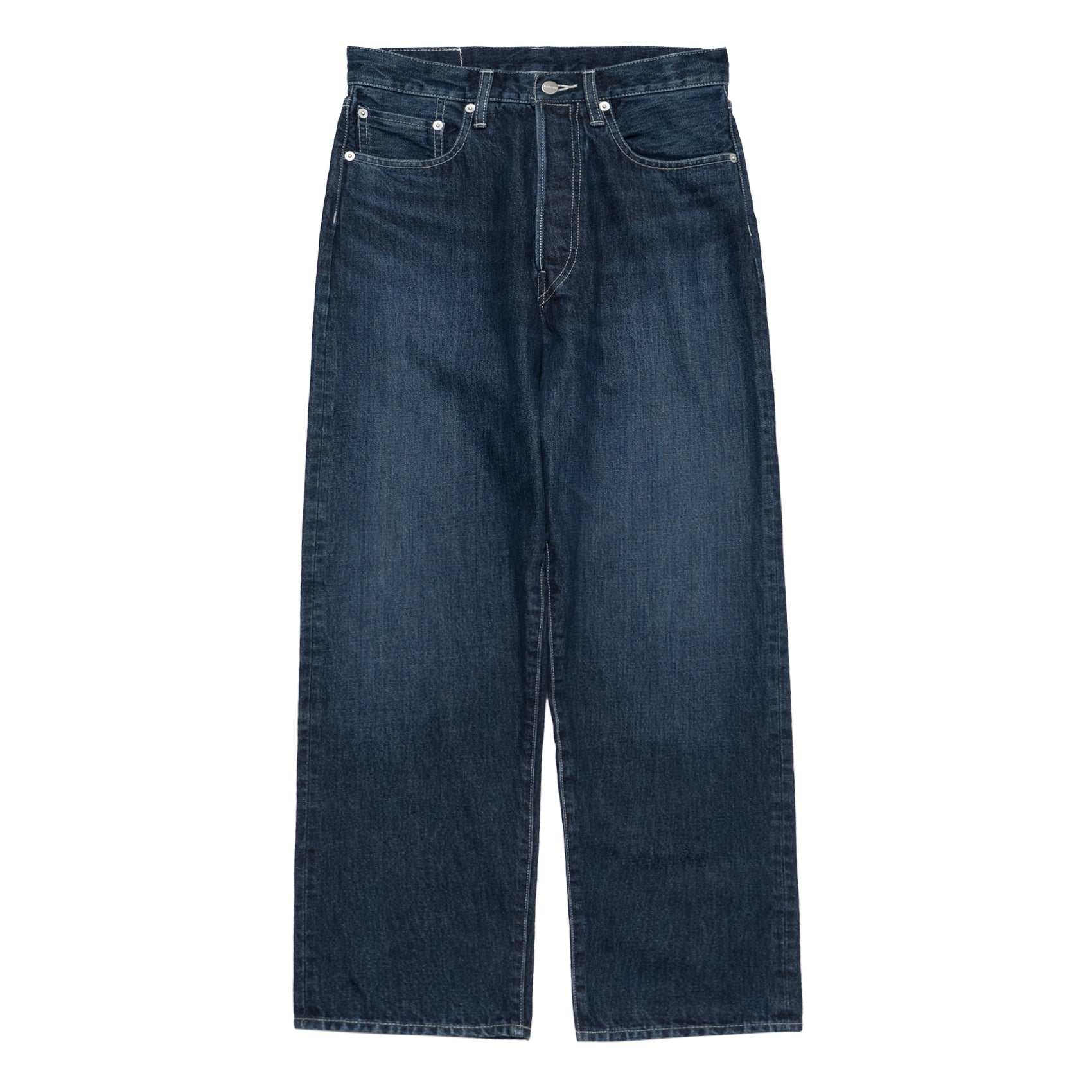 Selvage Denim Five Pocket Wide Straight Pants / DARK FADE