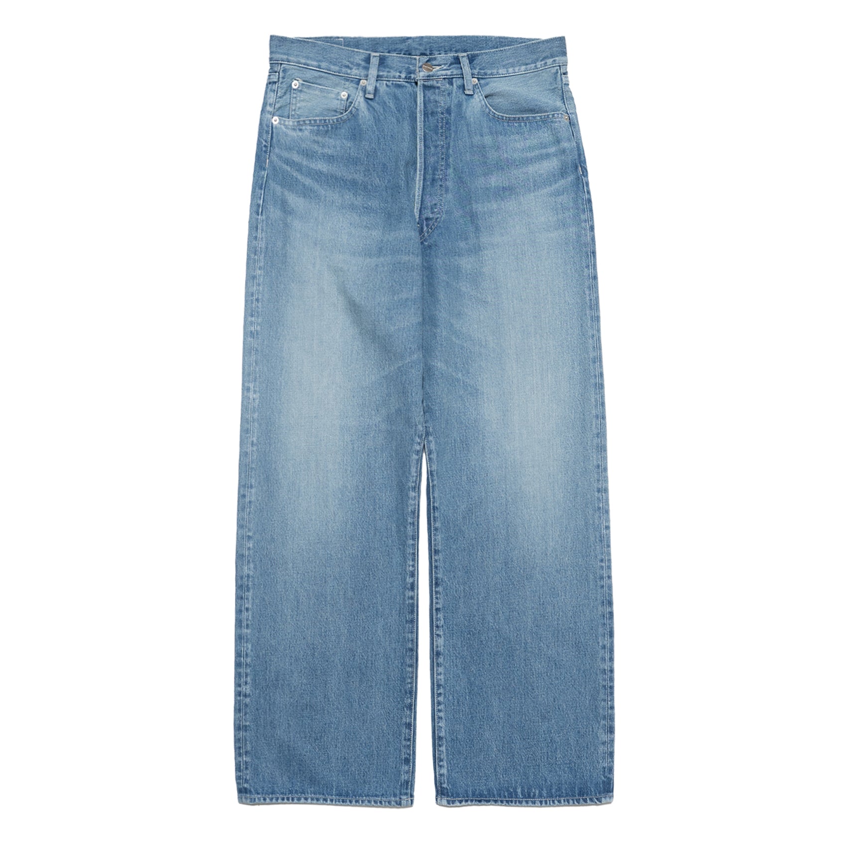Selvage Denim Five Pocket Wide Straight Pants / LIGHT FADE