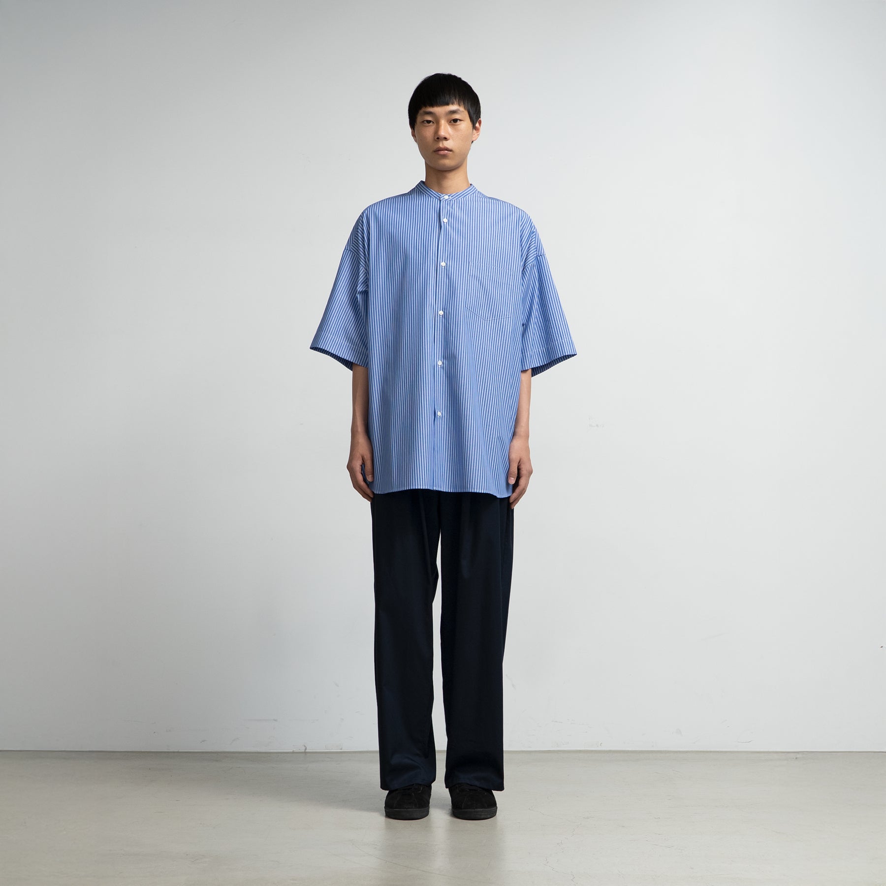 SIDOGRAS S/S Oversized Band Collar Shirt – Graphpaper KYOTO