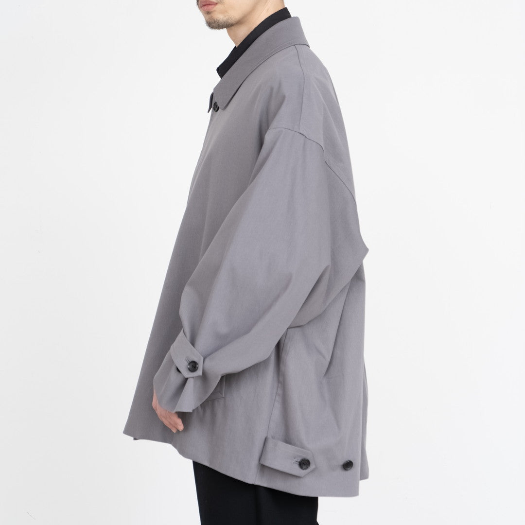 Voile Gabardine Soutien Collar Short Coat